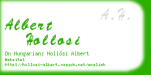 albert hollosi business card